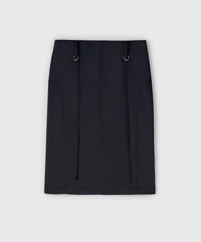 Yunse Piercing Satin Skirt (Black)
