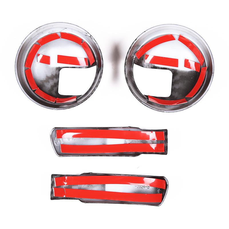 ABS Carbon Fiber Car Interior Door Handle Decoration Cover Stickers Trim For Fiat 500 Abarth 595 2010-2024 Auto Accessories