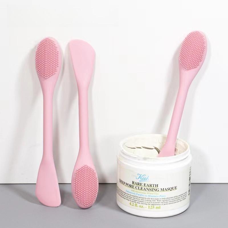 1Pc Double-ended Silicone Facial Mask Brush, Pore Cleansing Brush, Clay Mask Applicator