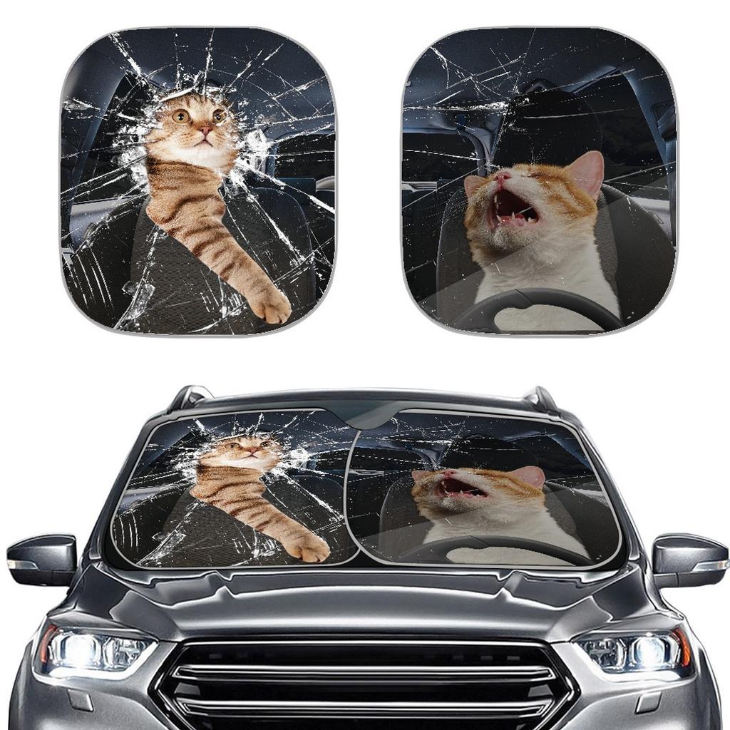Christmas Eve Fright Element, Car Shade Front Windshield Shade Two-Piece