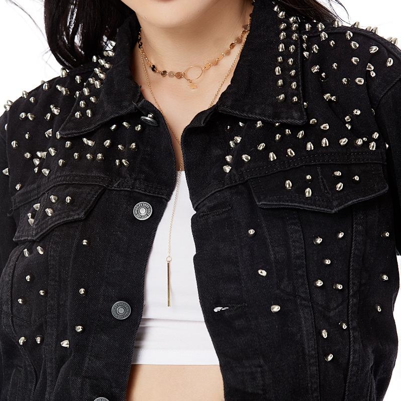 black rivet denim jacket