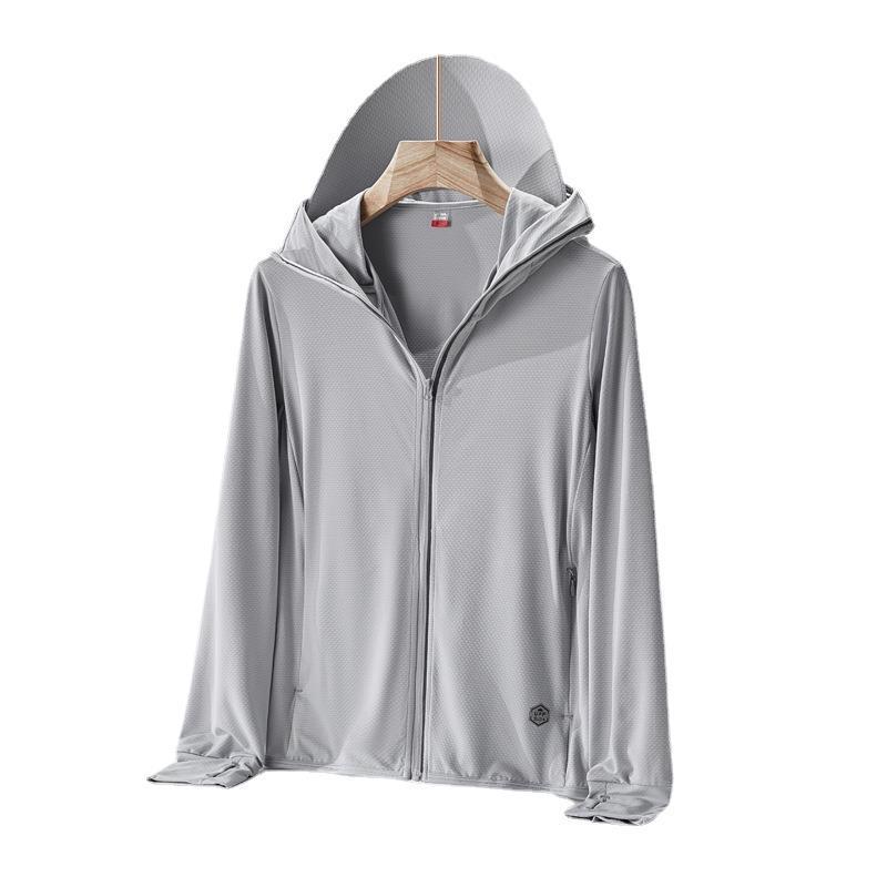 "Unisex UV Protection Detachable Brim Ice Silk Jacket"