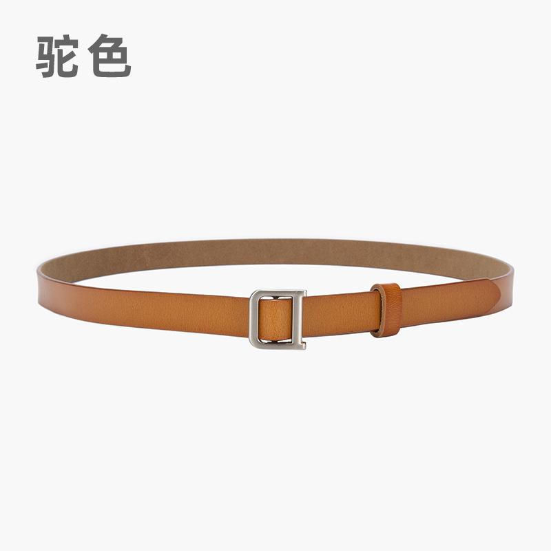 Leather Belt Ladies Jeans Decorative Fine Belt Retro Silver Buckle Women'S Belt Tide