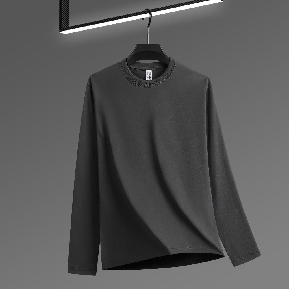 New Simple Basic Versatile Long-sleeved Men's Spring and Autumn High-quality Round Neck Inner Loose Bottoming Shirt Top