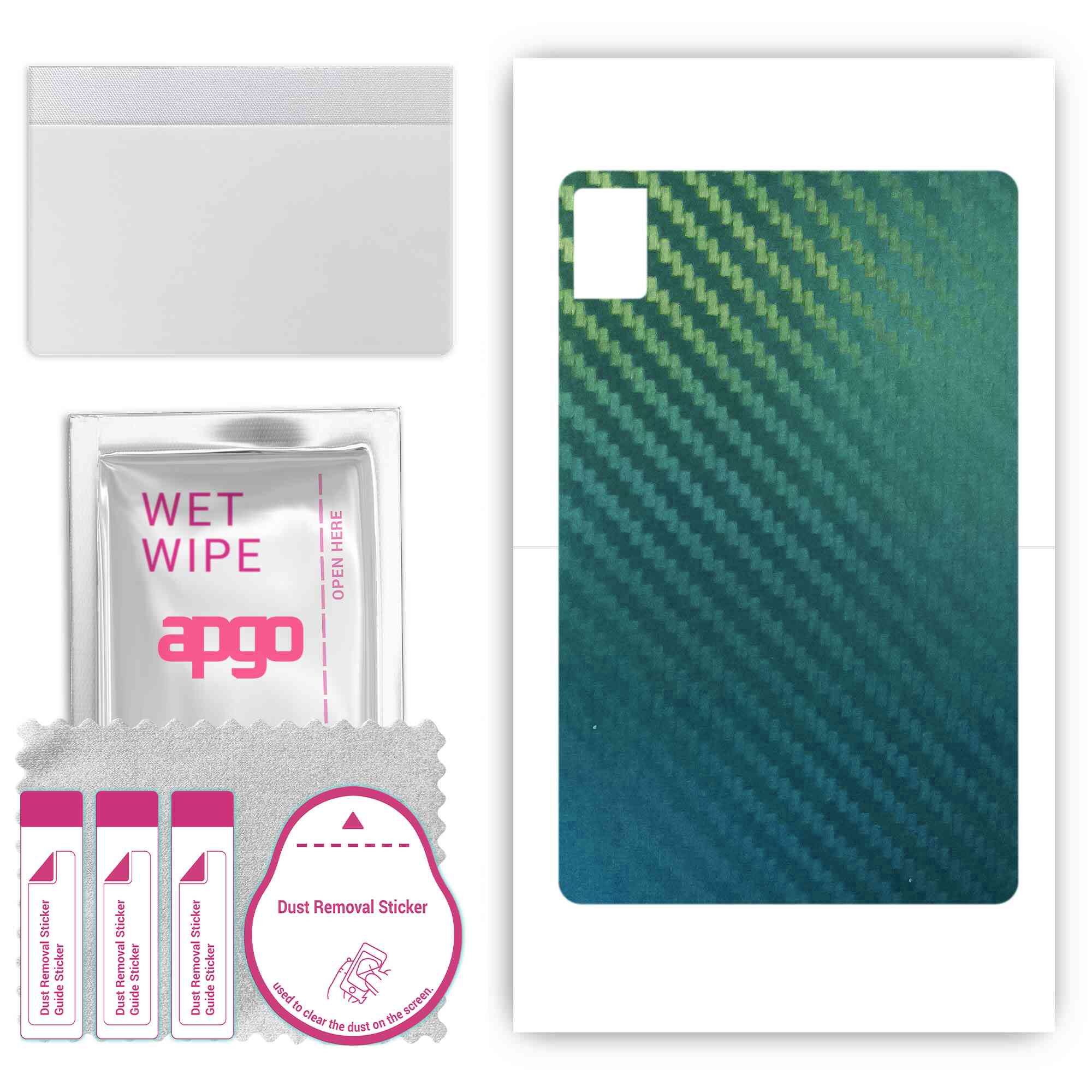 

apgo Protective Skin Sticker for the back compatible with TCL Tab 10 Gen 2, Wrap Film, Foil, Vinyl - Pattern Carbon Chameleon CAKA1