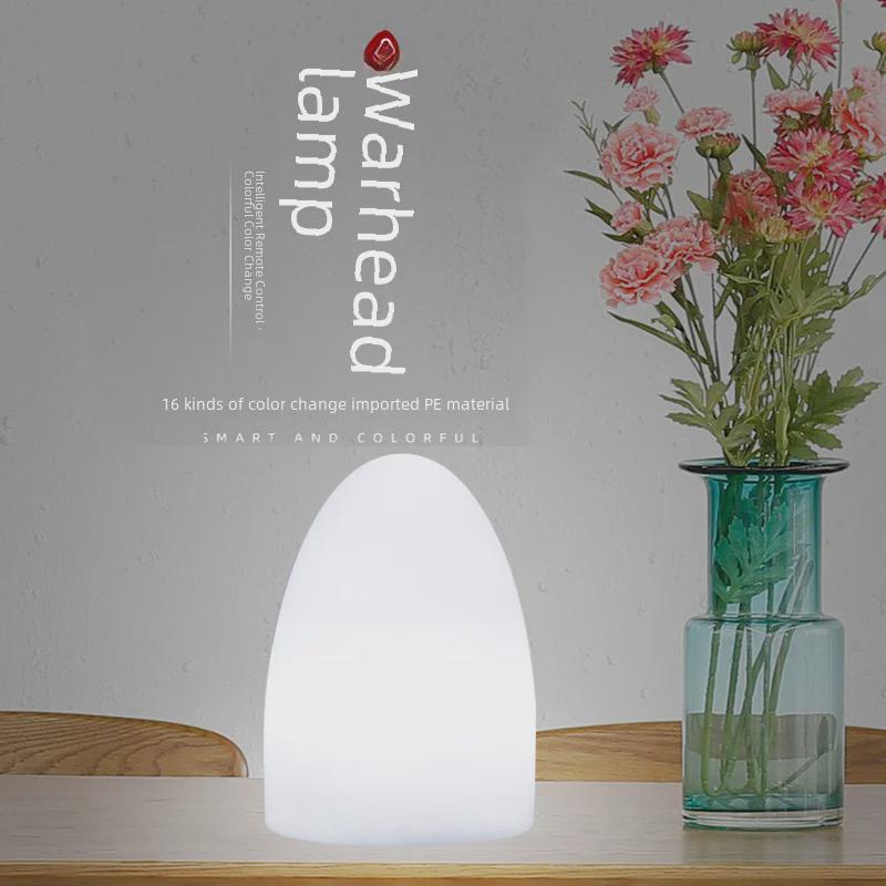 Rechargeable Remote-Control LED Table Lamp - Egg-Shaped, Colorful Night Light for Restaurant and Bedroom Decor