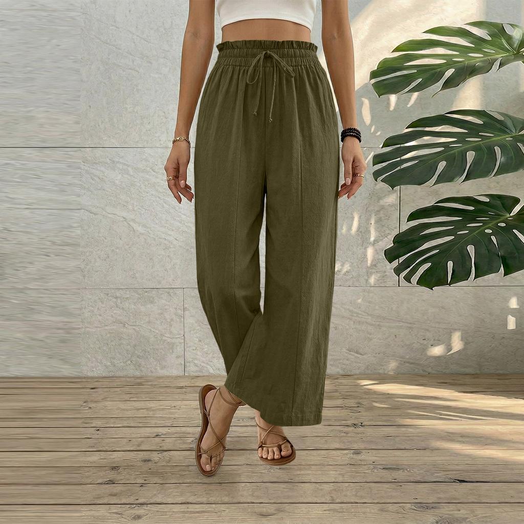 Womens Palazzo Pants Summer Casual Flowy Wide Leg Trousers Beach Travel Vacation Outfits