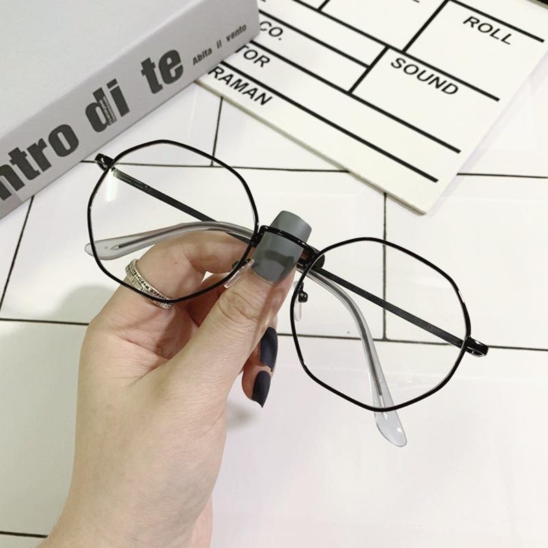 Retro Polygonal Glasses Finished Myopia Glasses Frame Personalized Multi-Anti-Blue Flat Glasses