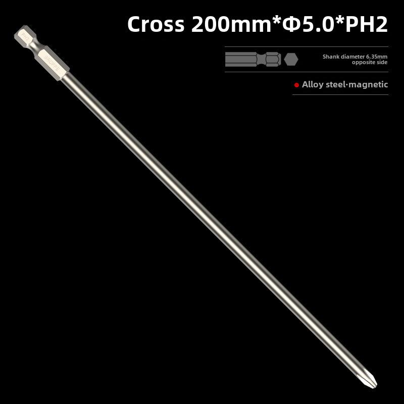 BROPPE Magnetic Cross Screwdriver with Electric Drill and Pneumatic Nozzle Head