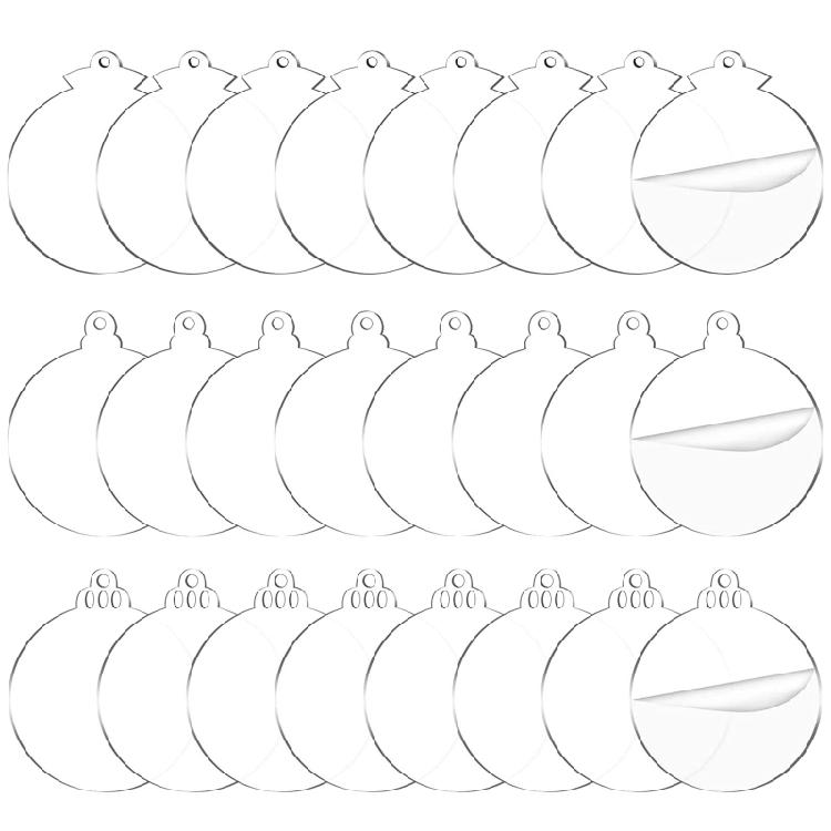 Clear Round Acrylic Christmas Ornaments Acrylic Circle Discs for DIY Gift Tag