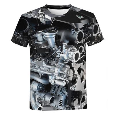 Tricou imprimat 3D cu motor de mașină, bărbați, femei, ocazional, cu mânecă scurtă, unisex, în stil Harajuku, tricou supradimensionat