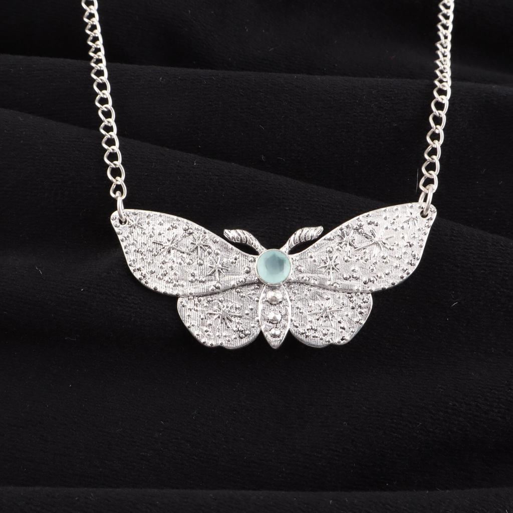 Aqua Chalcedony Gemstone 925 Sterling Silver Jewelry Designer Pendant 0.7" Gift CP-35-19