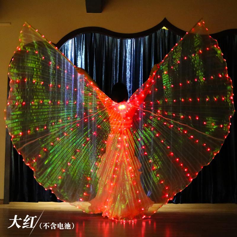 

Angelodini LED Wings Adult Children Costume Cape Circus Led Light Luminous Costumes Party Show Led Isis Wings Dancewear красный