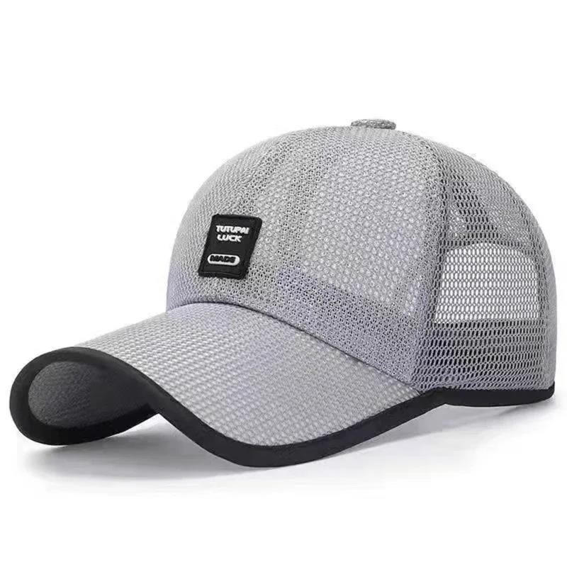 Hot Sale Summer Women Men Mesh Baseball Cap Solid Snapback Label Stick Sunhat Outdoor Breathable Hip Hop Hats Casquette