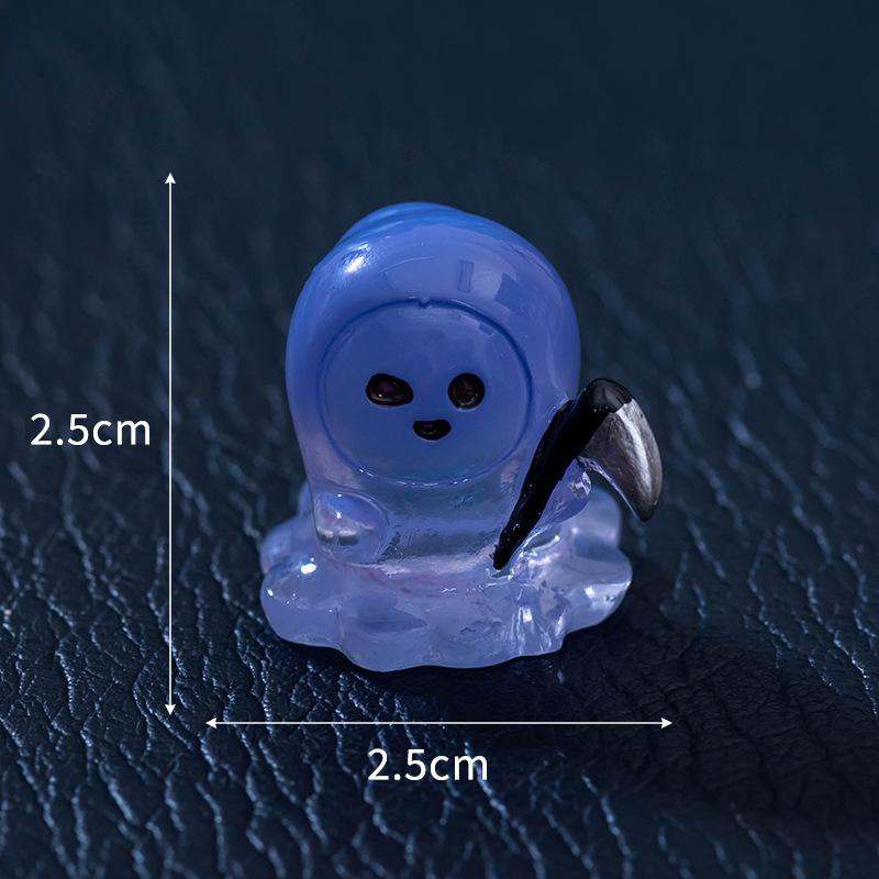 Mini Halloween Ornament Cartoon Ghost Doll Figurine Micro Landscape Home Decoration Dollhouse Model Car Interior Desktop Decor