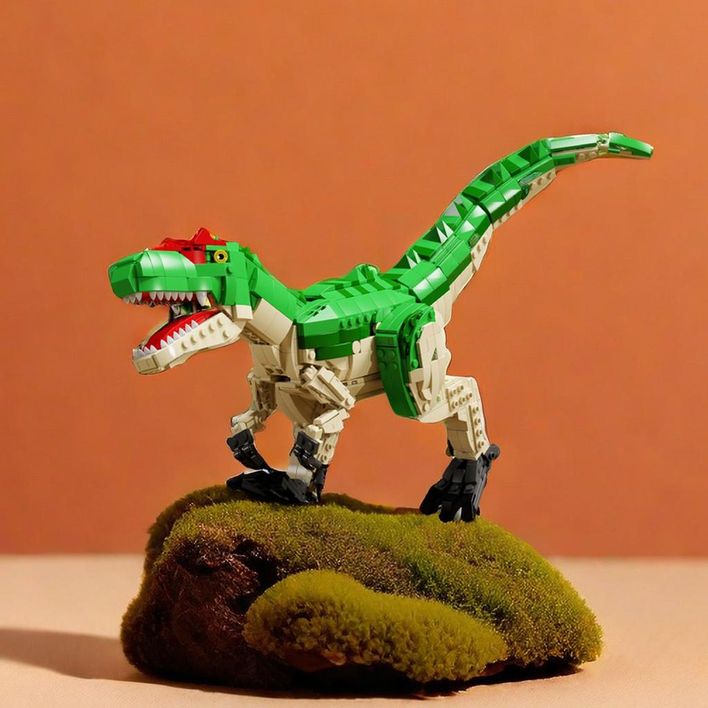 Non-Toxic 1160Pcs Dinosaur Building Blocks Toys Model Allosaurus Dinosaur Assemble Puzzle Bricks Toy Sets For Kid Desktop Ornament Gifts