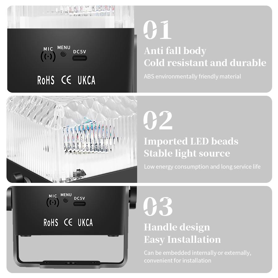 Square Colorful Remote Controlled LED Stage Lights Lighting KTV Stage Disco Spotlight Suitable for Holiday Party Wedding and Bar