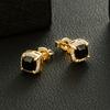 1 Pair  Elegant Square Stud Earrings, Synthetic Diamond Stainless Steel Post,CopperBase Non Magnetic,Unisex Fashion Jewelry Gift