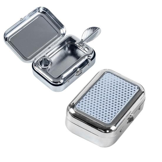 Portable Ashtray Outdoor with Built-in Holder Metal Travel Camping Hiking Pocket