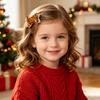 Festive Hair Styling Tools Halloween Glitter Bow Clips for Kids Baby Girls, Double Layer Shiny Party Barrettes Ghost/Pumpkin/Eyeball Bowtie