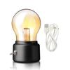 USB Rechargeable Bulb Lights Vintage Retro Gold Cordless Desk Lamp for New Year Holiday Home Study Room Decoration Night Lights