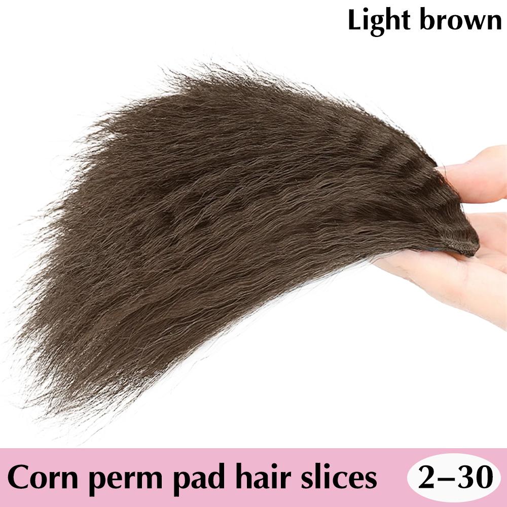 XINRAN Synthetic A Corn Fluffy Whisker Texture Wig Extension Clip In The Top Of The Skull For Women Party Wear