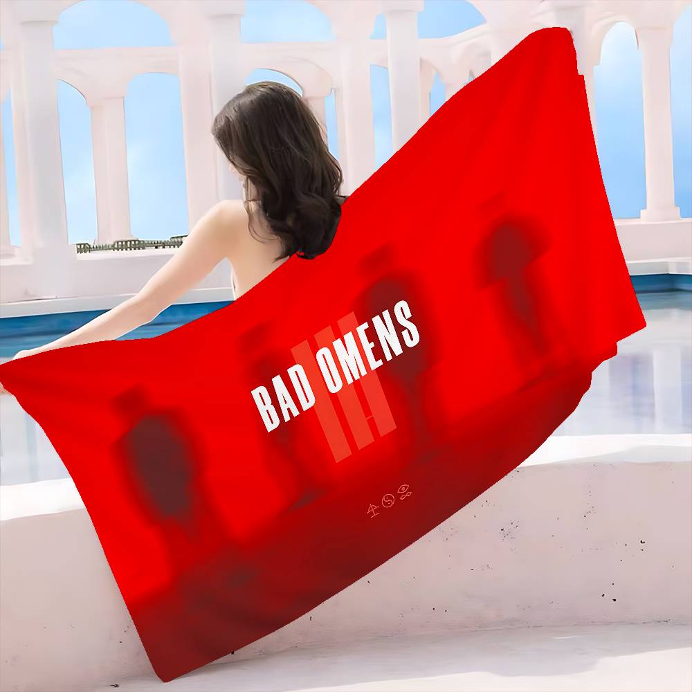 Band B-Bad O-Omens Anime Beach Swimming Towel Soft Absorbent Washcloth Children's Gifts for Kids Travel Camping Gym