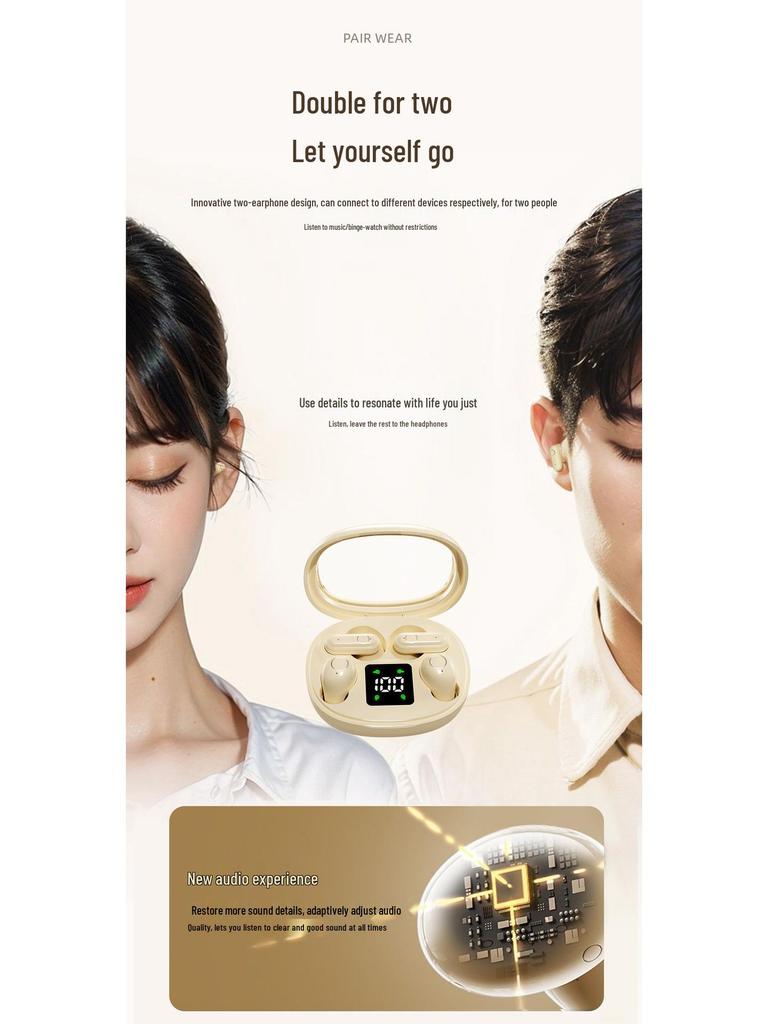 SK35 TK Two-in-One Wireless Bluetooth Earphones - Four-Ear High Sound Quality, Painless Mini In-ear Design
