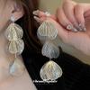 Silver Needle with Diamonds Hollow Flower Fringed Earrings Super Fairy Temperament Versatile Stud Earrings Exaggerated Atmosphere Earrings