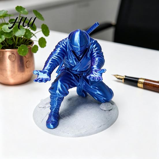 Pen Holder Gift for Boys Ninja Desk Kneeling Samurai Pencil Desktop Organizer 3D Printed Students Office Workers Accessory