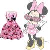 Rochie Fetiță Minnie Mouse Cu Imprimeuri Desenate Pentru Fete De Vară Rochie Casual Din Amestec De Bumbac Fete