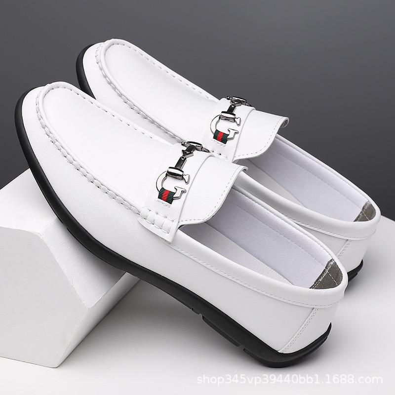 Leather Shoes Men's Autumn Soft Leather Casual Doudou Shoes Men's Lightweight Breathable Driving Shoes Soft Sole Tide