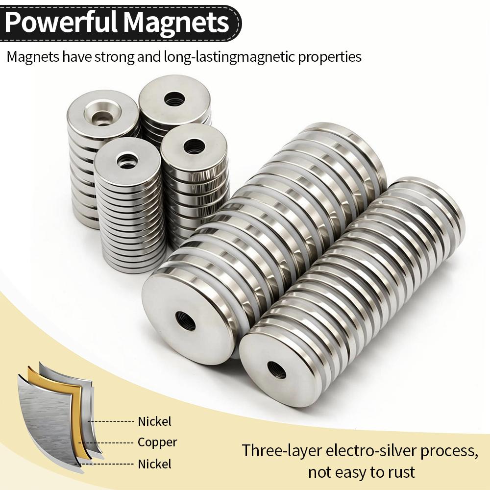 Super Strong Neodymium Magnet N35 NdfeB Permanent Magnetic imanes Round With Holes Powerful Magnets Refrigerator Magnet