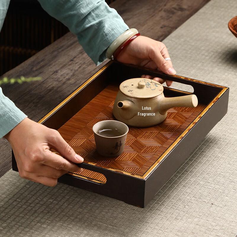 Bamboo Rectangular Tea Serving Tray