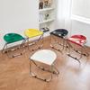 Foldable Acrylic Transparent Chair with Sturdy Metal Legs Perfect for Dining Office Coffee Shop Makeup Stool Light Luxury Style
