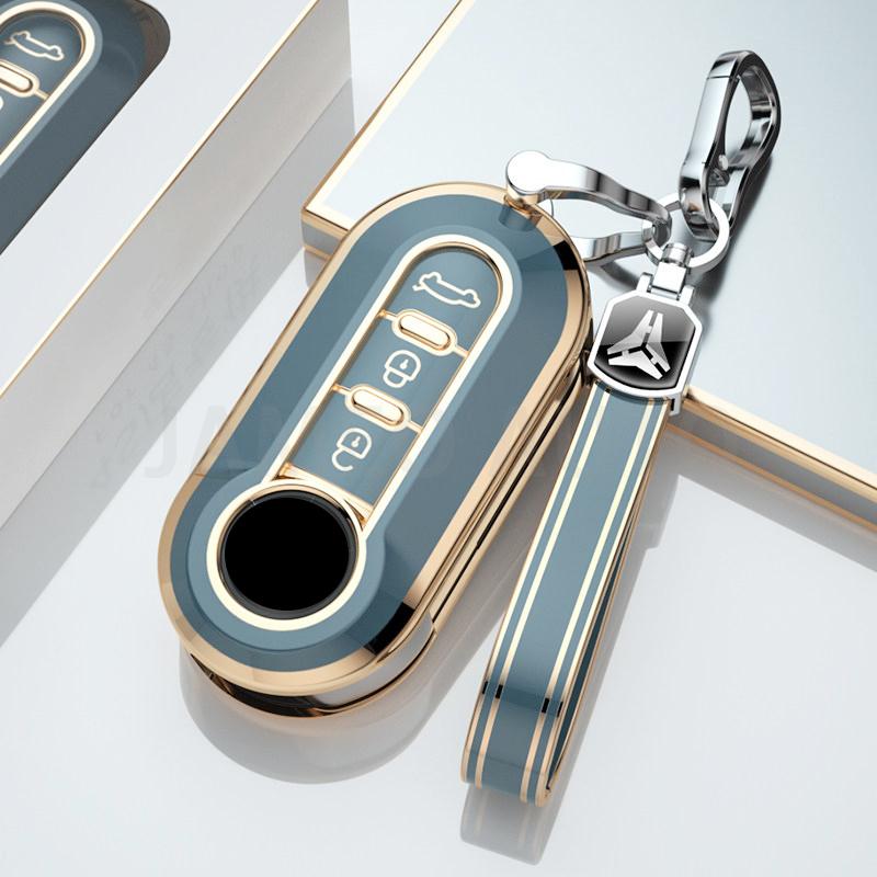 3 Button Tpu Car Key Case Cover For Fiat 500 Ducato Panda 500L Punto Lancia Musa For Citroen Car Keyring Keychain Auto Accessory