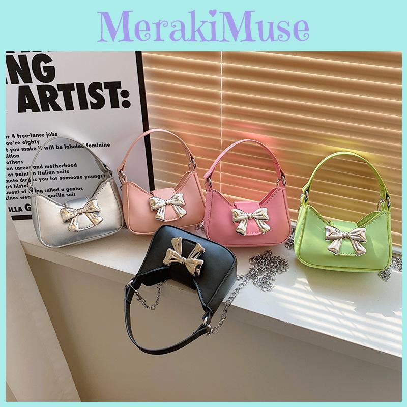 Decoration Bow Mini Handbag Outdoor Trendy Shoulder Bag Womens Crossbody Bag