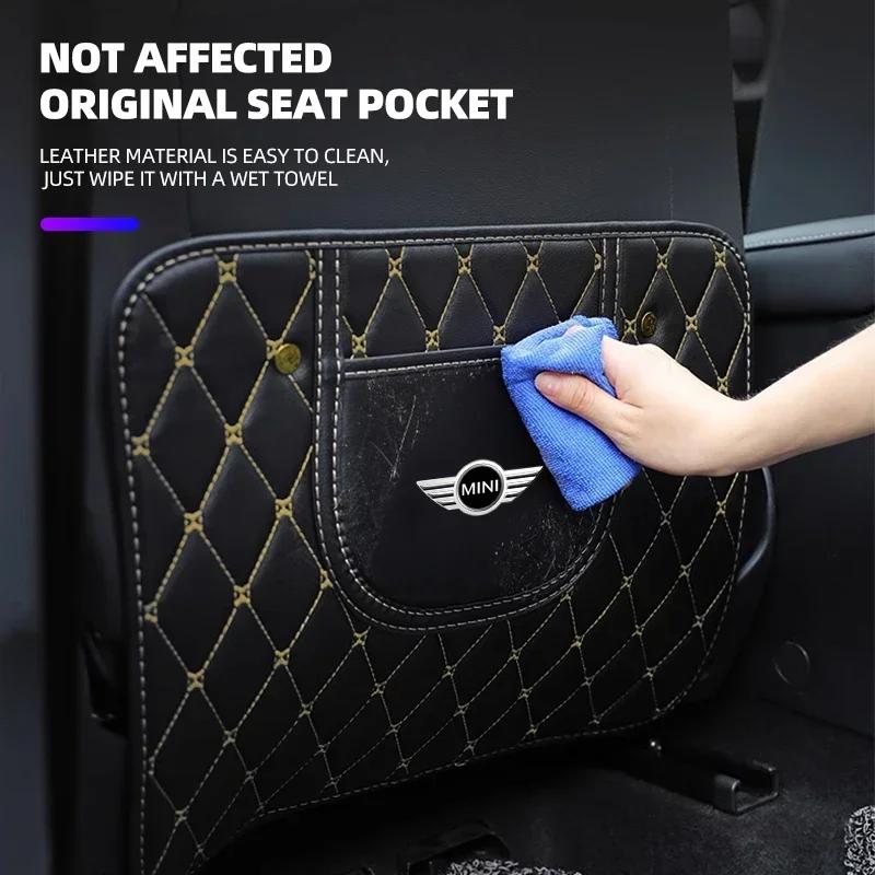 PU Leather Cover Auto Seat Cover Anti Kick Mat Pad Seat Cover For MINI Cooper JCW WORKS R55 R56 F55 F56 R57 R58 R59 R60 R50 51cx