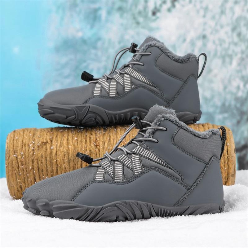 Herren Winter Plüsch Wanderschuhe Damen High-Top Schneestiefel Rutschfest Warm Outdoor Sneakers für Camping Trekking