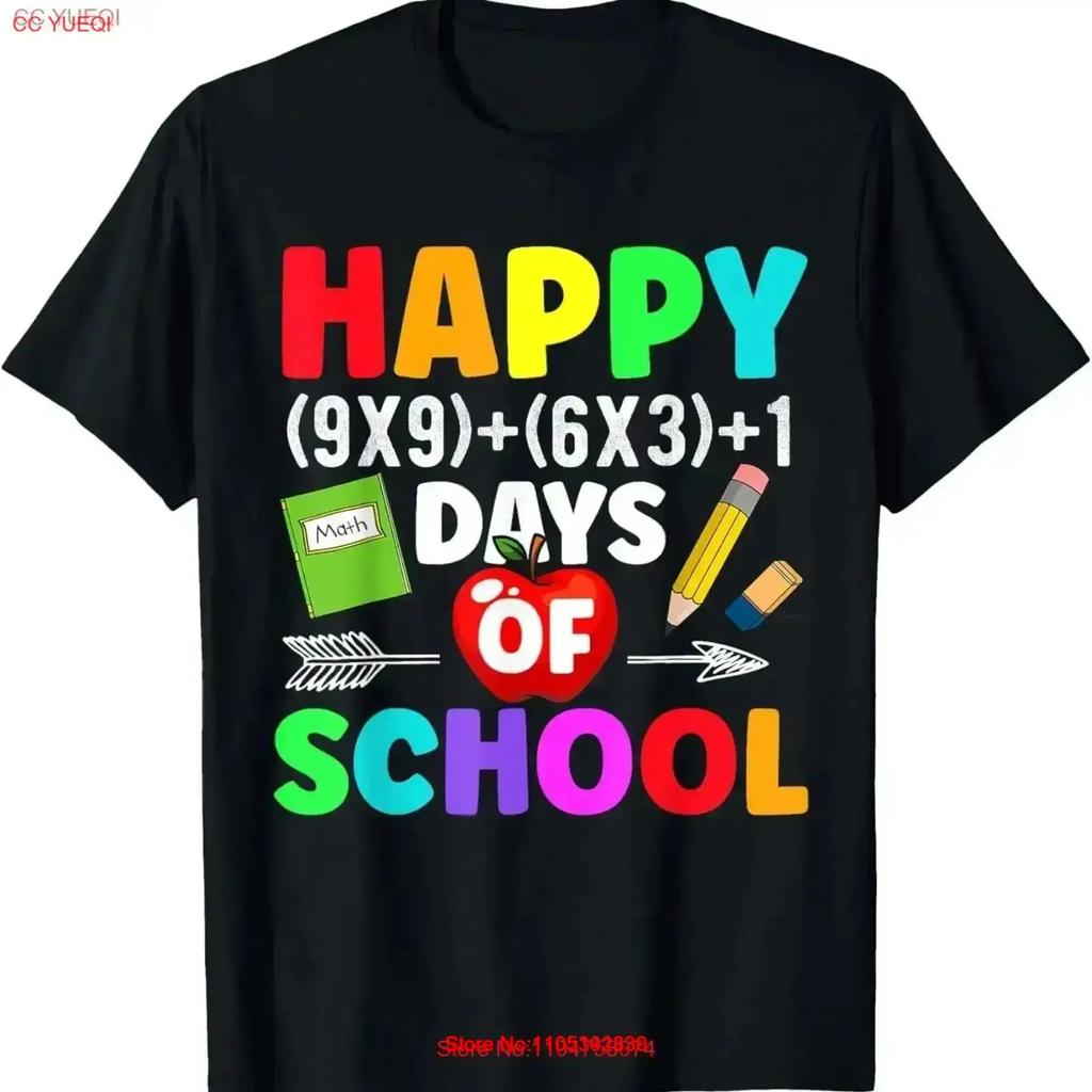 Math Formula 100 Days Of School T Shirt Teacher 100th Day Vintage Casual Stylish Slightly Top For Everyday Wear Vintage