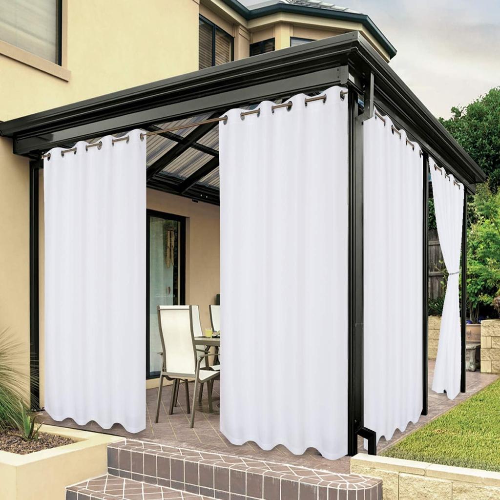 1 Stück Wasserdicht Outdoor Sichtschutz Ösenvorhang für Veranda Pergola Cabana Terrasse Modern Schlicht Kein Bohren erforderlich