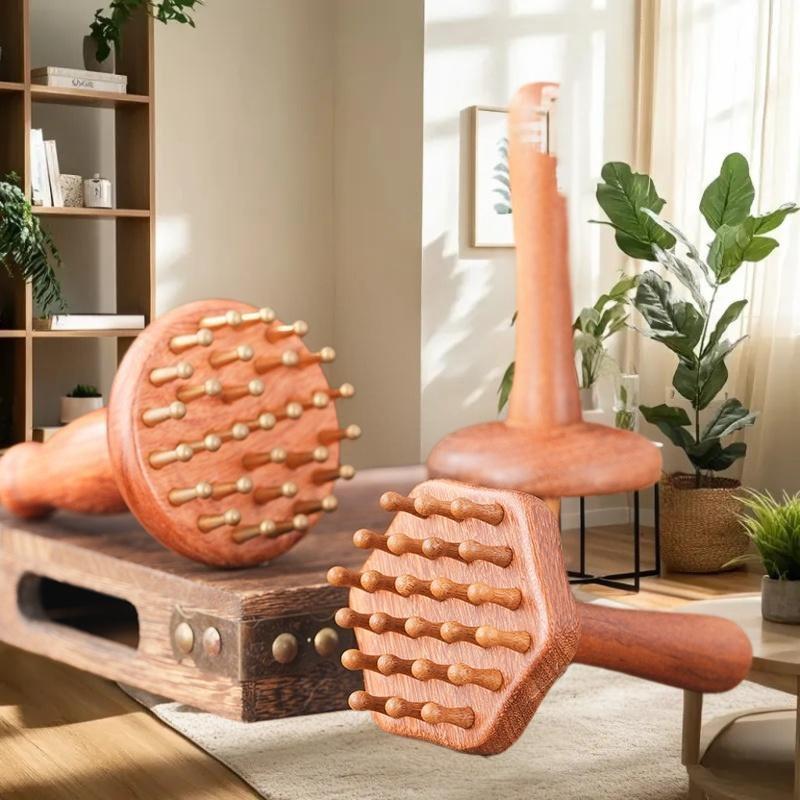 Tragbares Sandelholz Gua Sha Massagegerät Kopf Hals Bein Körper Meridian Massagegerät Lymphatisches Muskelrelief Schmerz Tiefengewebsmassage