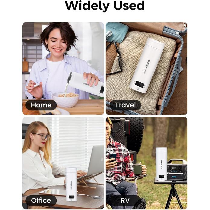 Travel Electric Kettle, Small Mini Portable Electric Kettle for Hot Boiling Water, 4 Temperature Settings, Auto Shut-Off & Boil Dry Protection, 304