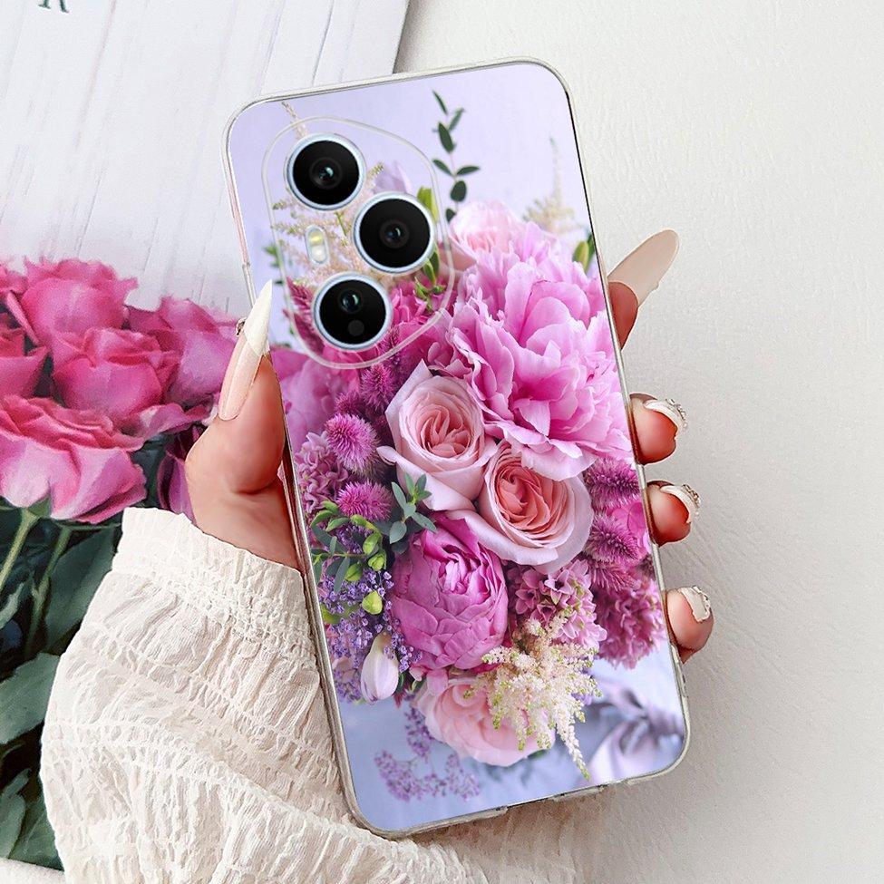 Clear For Honor 400 Pro Case DNP-NX9 Cute Cartoon Cat Fashion Flower Funny Painted Soft Bumper For Honor 400Pro Back Cover Funda
