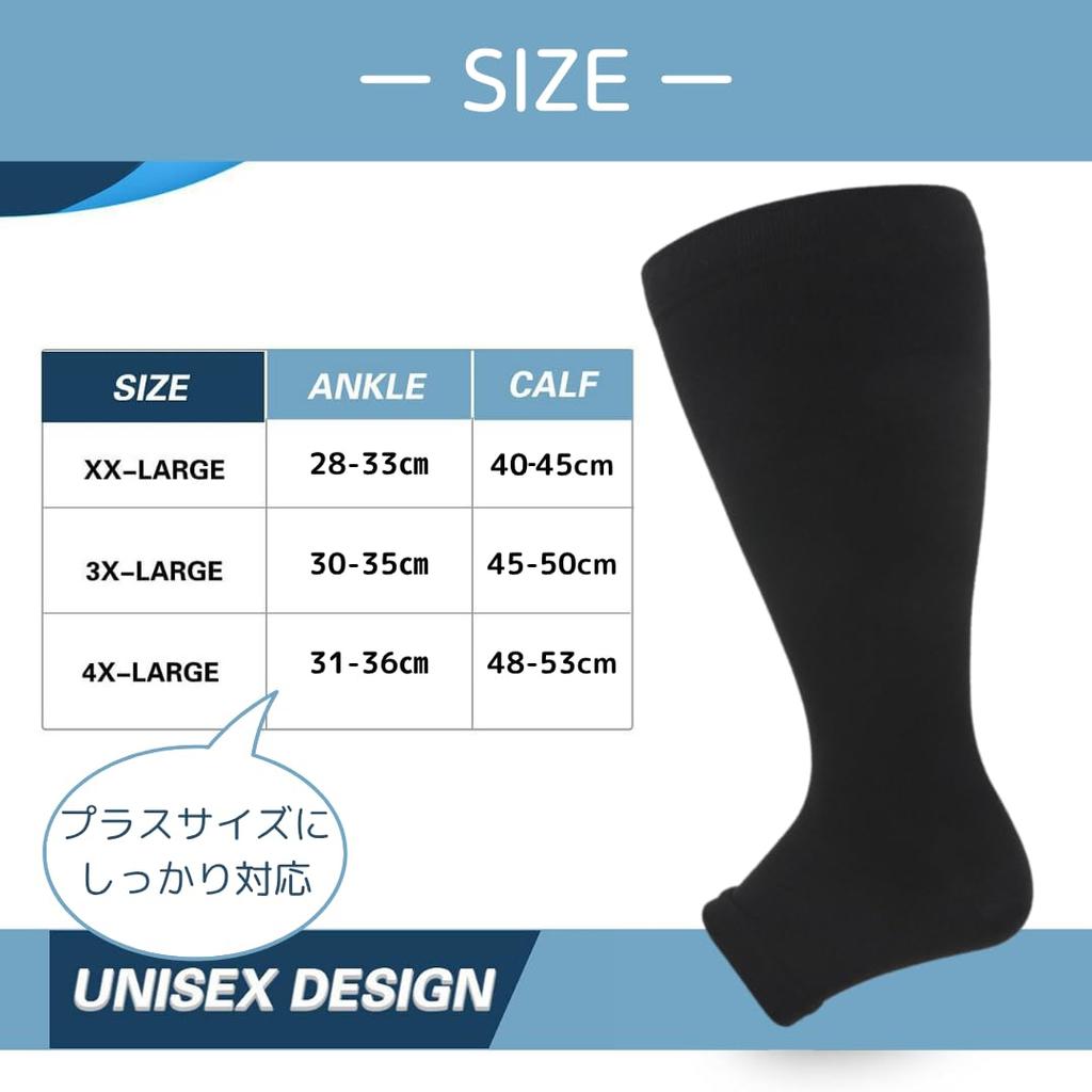 Uccellino Plus Size Compression Socks, Loose Fit, Plus Size, Compression Socks, Support Socks, Stretch (Sizes 3, 3XL)