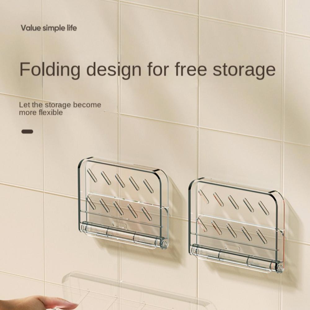 Punch-free Collapsible Storage Rack Folding Plate Storage Rack Tray Paper Towel Holder  Dormitory