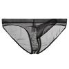 Men Briefs Mesh Elephant Nose Close Fit Mid Waist Transparent See Through Stretchy Panties for Honeymoon