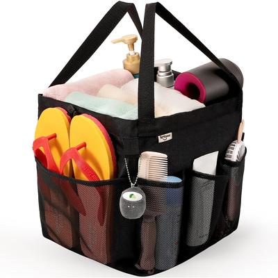 Famichan Mesh Shower Caddy Portable, Dorm Room Essentials for College Students, Large Capacity with 8 Pockets Shower Bag for Camping,Swimming,Gym