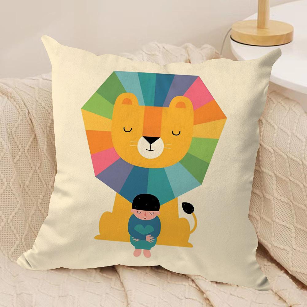 Simple Nordic Modern Anime Cushion Cover Soft Plush DoubleSided Pillow Cover Cozy Sofa Cushion Case Living Room Home Gift