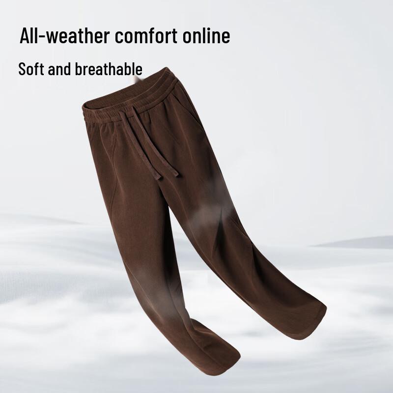 Baleno Men's Loose Fit Pleated Wide-Leg Casual Pants